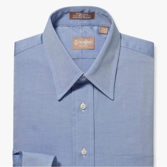 gitman gold dress shirts Gitman Gold Shirt Men's XL Blue Check Dress Business Classic Made USA Master